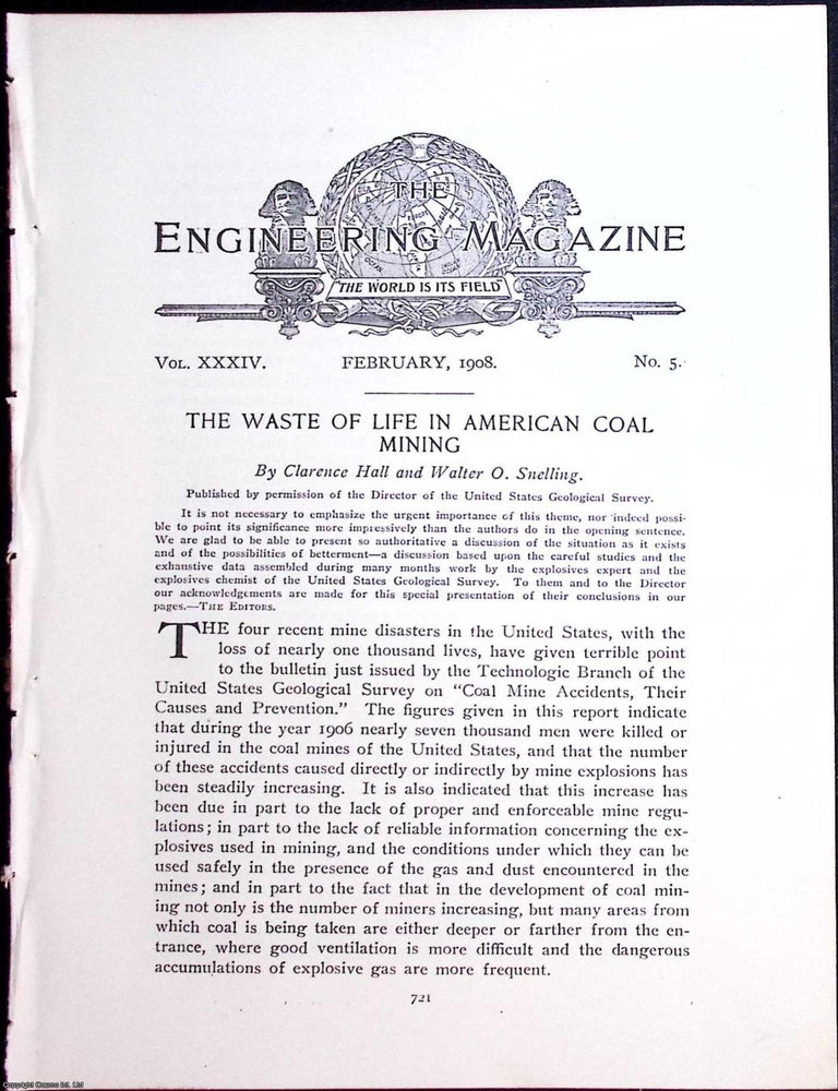 Item #634055 American Coal Mining; The Waste of Life in. 14 pages, text only. An article printed...