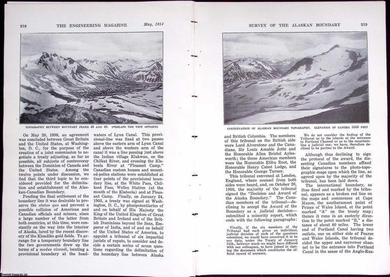 Item #634103 Alaskan Boundary; The Settlement and Survey of. 18 pages, illustrated. An article...
