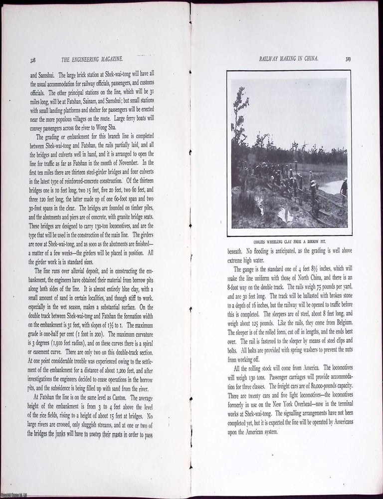 Item #634120 China; Railway Making. An original article from The Engineering Magazine, 1904. Thomas H. Reid.