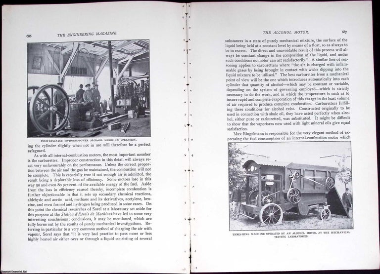 Item #634125 Alcohol Motor; Mechanical and Commercial Aspects. 12 pages, illustrated. An article...