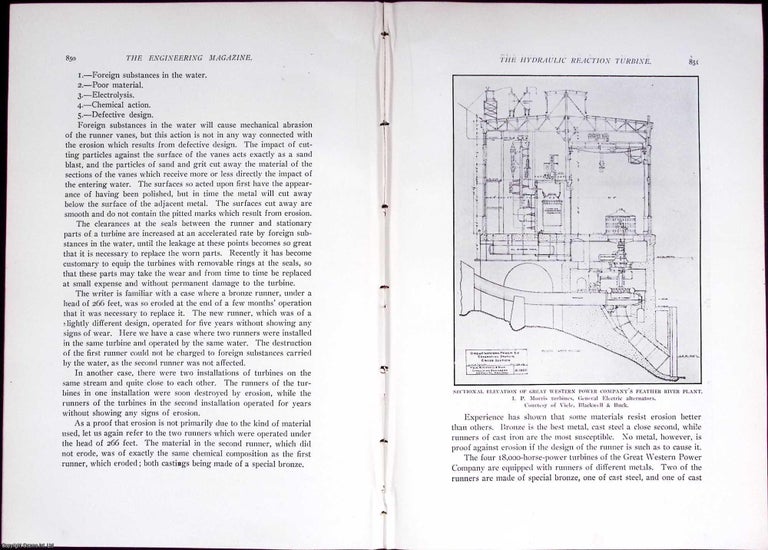 Item #634174 America; The Development of The Hydraulic Reaction Turbine. 20 pages, illustrated....