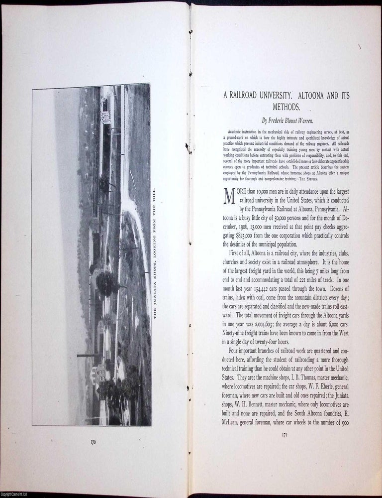 Item #634192 A Railroad University. Altoona and its Methods. 14 pages, illustrated. An article...