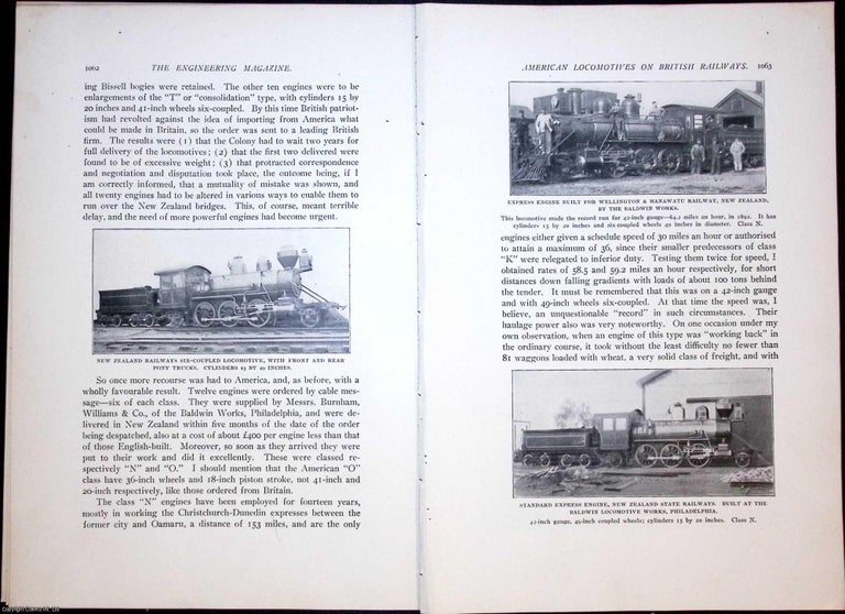 Item #634202 American Locomotives; Actual Working of them on British Railways. 13 pages,...