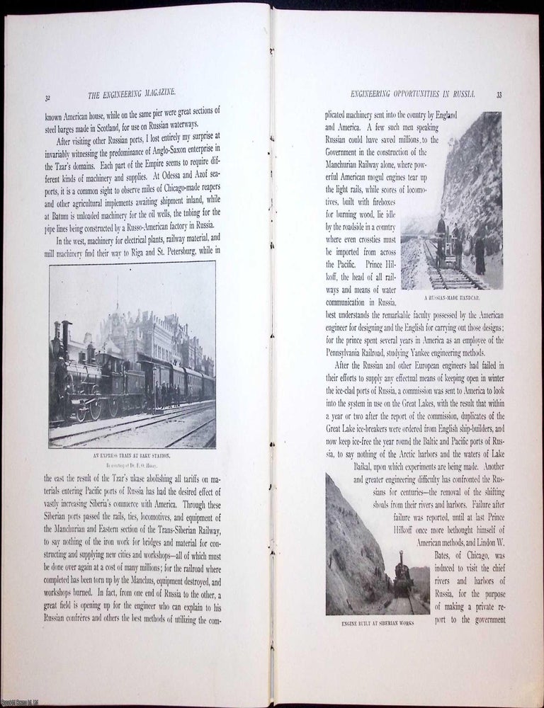 Item #634203 Russian Empire; Engineering Opportunities. An original article from The Engineering...