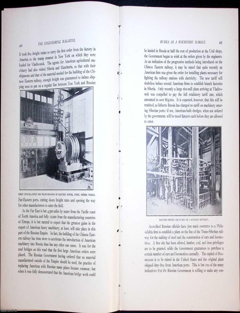 Item #634207 Russia as a Market for Machinery and Machine Tools. An original article from The...