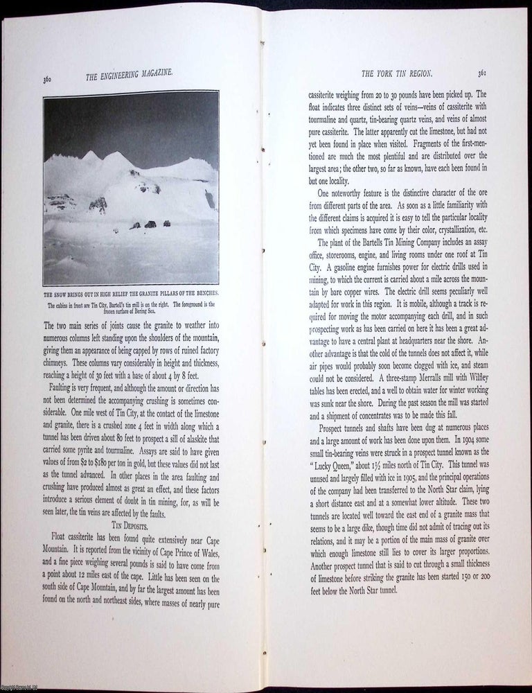 Item #634217 Alaska; The York Tin Region. 18 pages, illustrated. An article printed in 1907,...