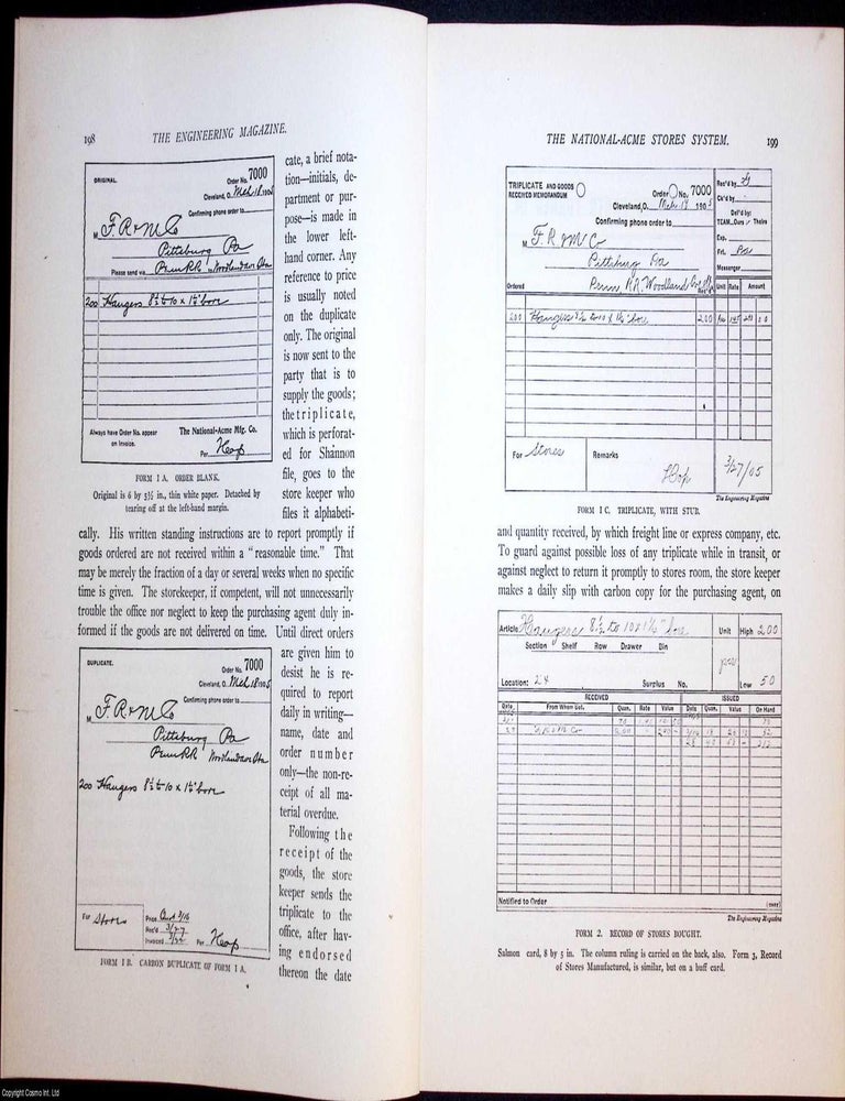 Item #634244 The Stores System of The National-Acme Manufacturing Company. An original article...