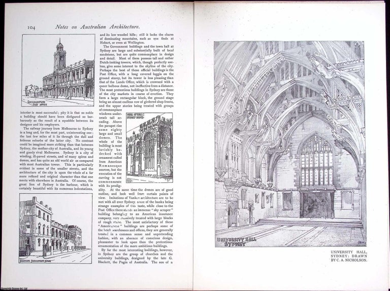Item #634267 Australian Architecture; Specially Sketched and Written for The Review. 12 pages,...