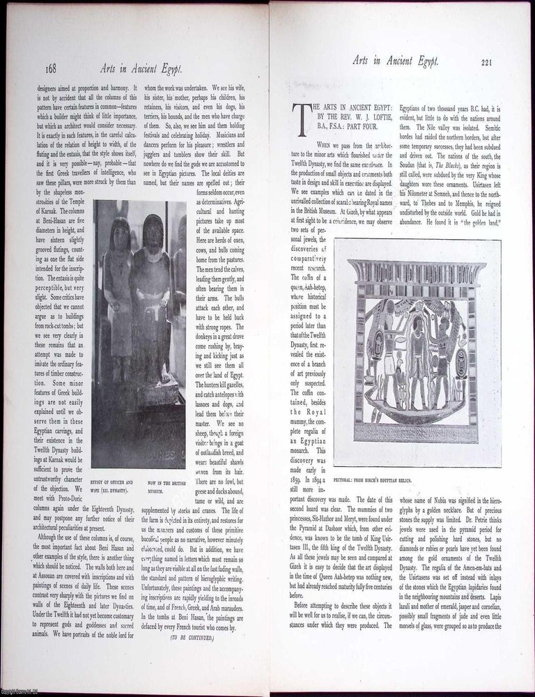 Item #634282 Ancient Egypt; The Arts. 44 pages, with illustrations & photographs. An article...