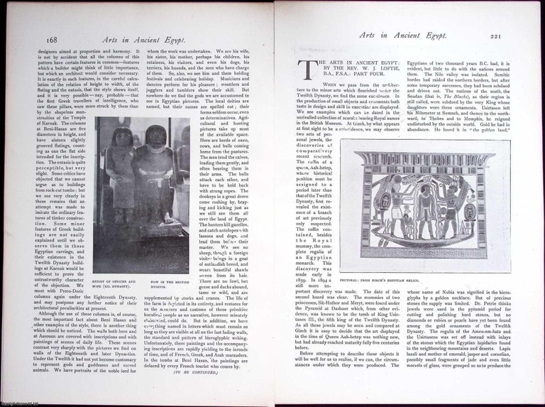 Item #634282 Ancient Egypt; The Arts. 44 pages, with illustrations & photographs. An article...