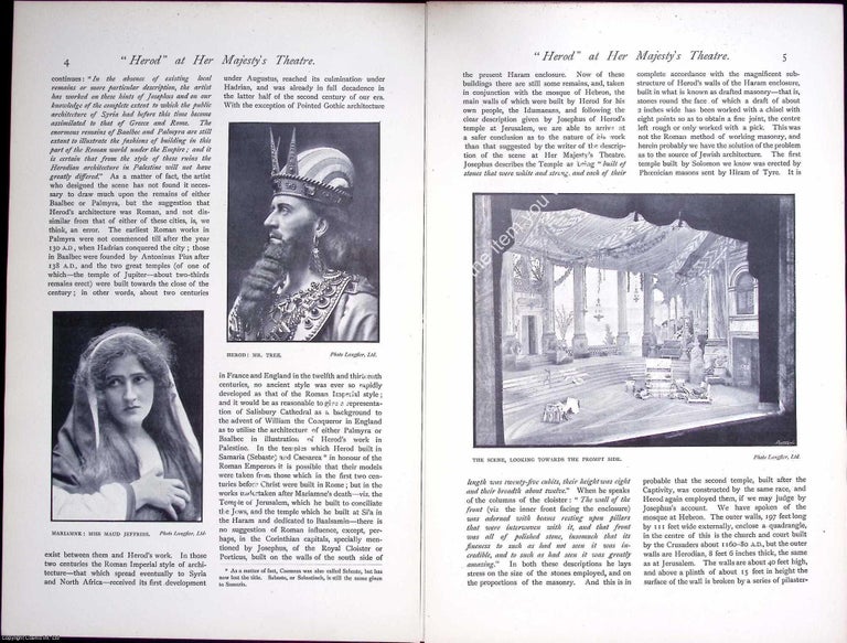 Item #634302 Art and Architecture on The Stage, Herod at Her Majesty's Theatre. 12 pages,...