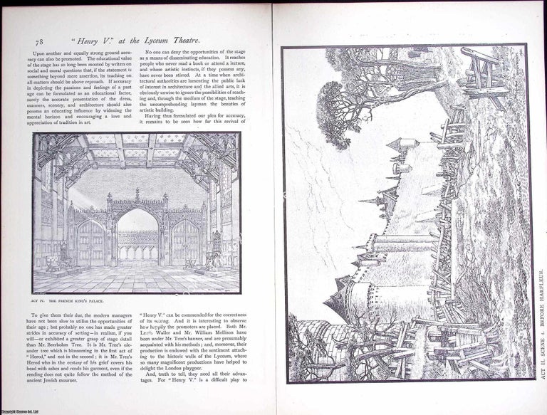 Item #634306 Art and Architecture on The Stage, Henry V. at The Lyceum Theatre. 8 pages, with...