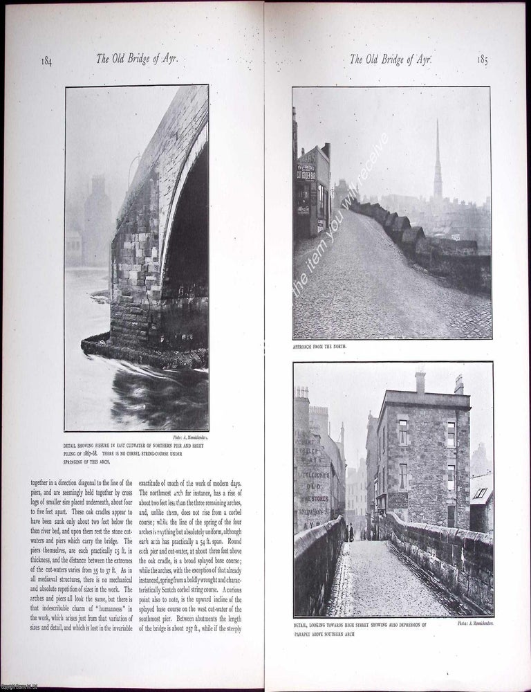 Item #634334 Ayr; The Old Bridge. 7 pages, with illustrations & photographs. An article...