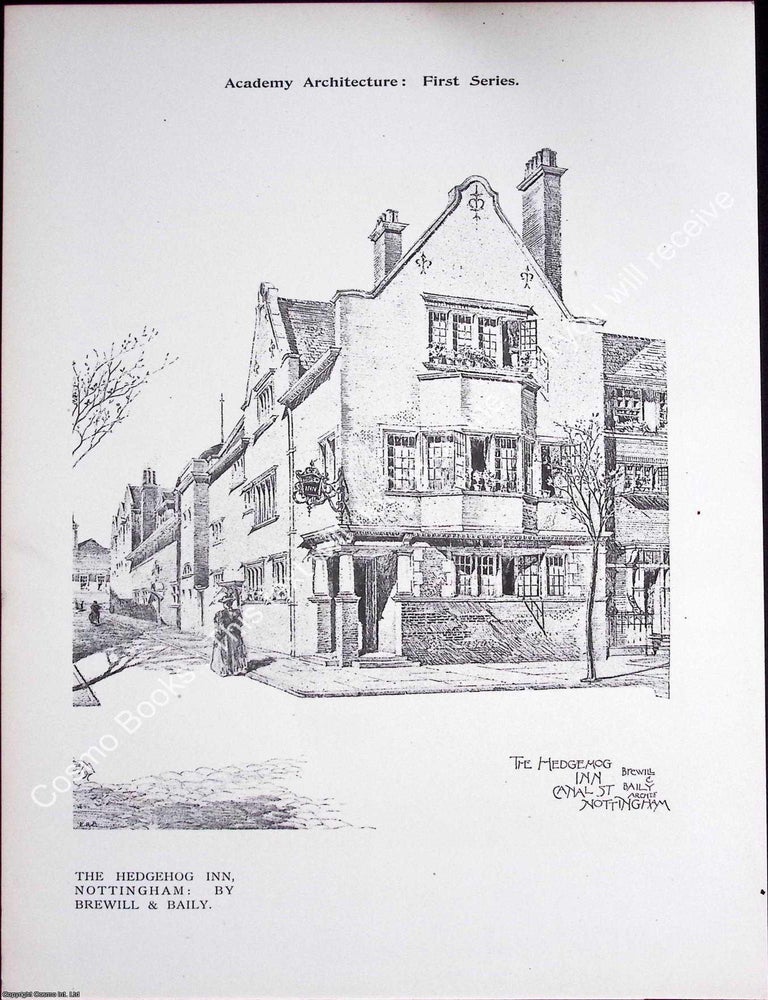 Item #634392 Nottingham; The Hedgehog Inn, Canal Street. By Brewill and Baily. An original print...