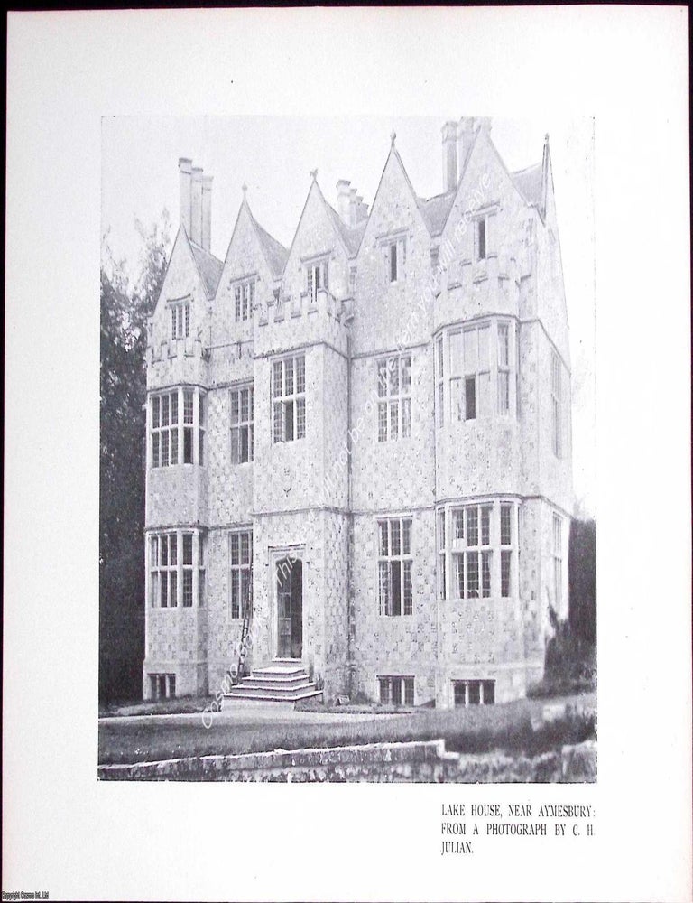 Item #634429 Aymesbury, Lake House. An original print from The Architectural Review Magazine,...