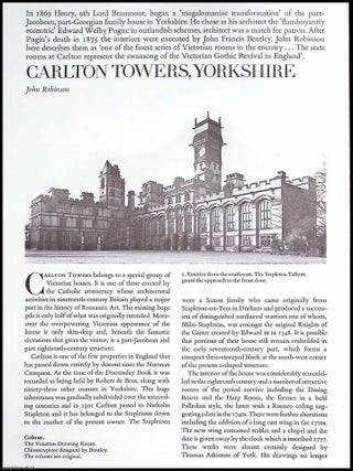 Yorkshire; Carlton Towers. An original article from The Connoisseur, 1975. John Robinson.