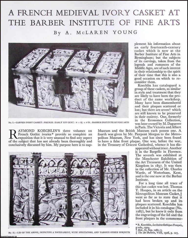 Item #634522 French Medieval Ivory Casket at The Barber Institute of Fine Arts. An original...
