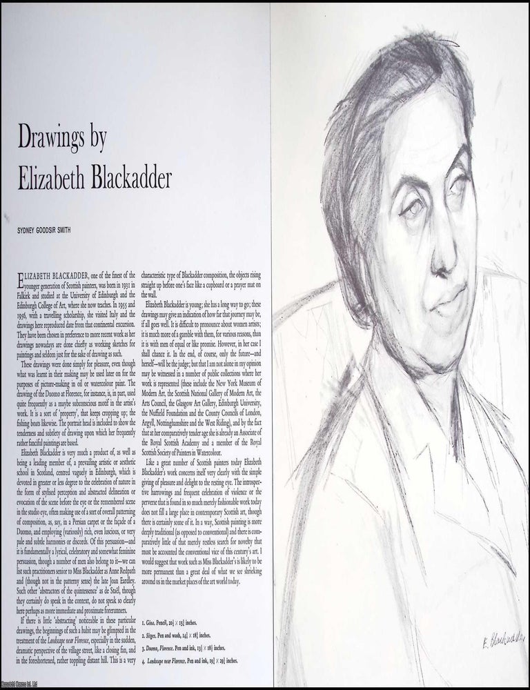 Item #634575 Drawings by Elizabeth Blackadder. An original article from The Connoisseur, 1950....