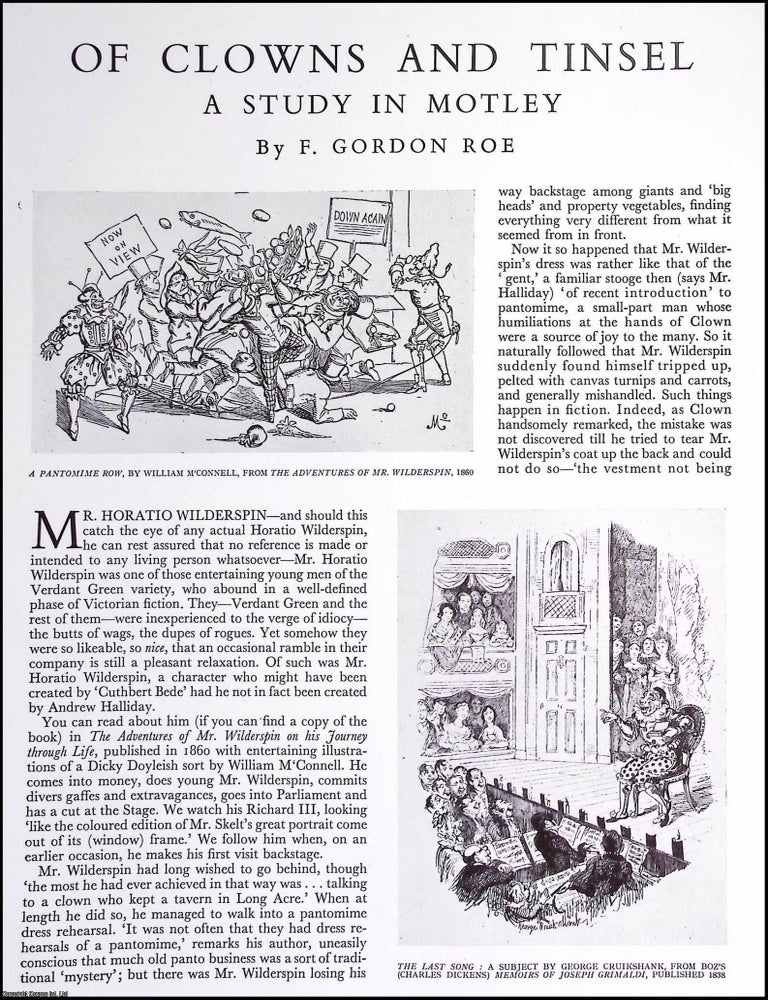Item #634658 Motley Study of Clowns & Tinsel. An original article from The Connoisseur, 1944. F. Gordon Roe.