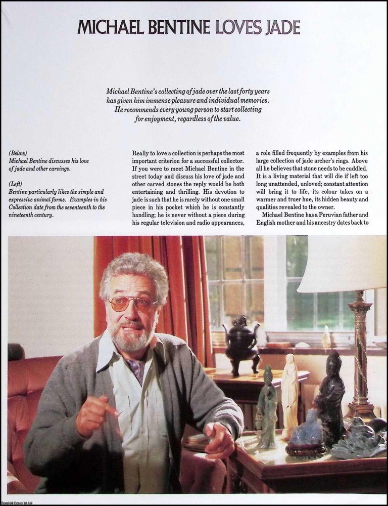 Item #634691 Michael Bentine Loves Jade. An original article from The Connoisseur, 1981. Anna-Mei...