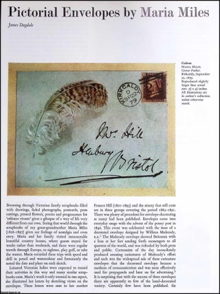 Pictorial Envelopes by Maria Miles. An original article from The Connoisseur, 1973. James Dugdale.