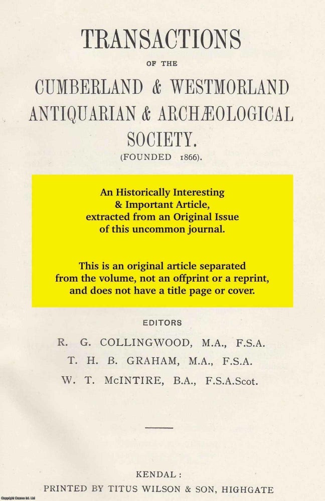 Item #637667 The Chartist Movement in Carlisle, 1838-1850. An original article from The...