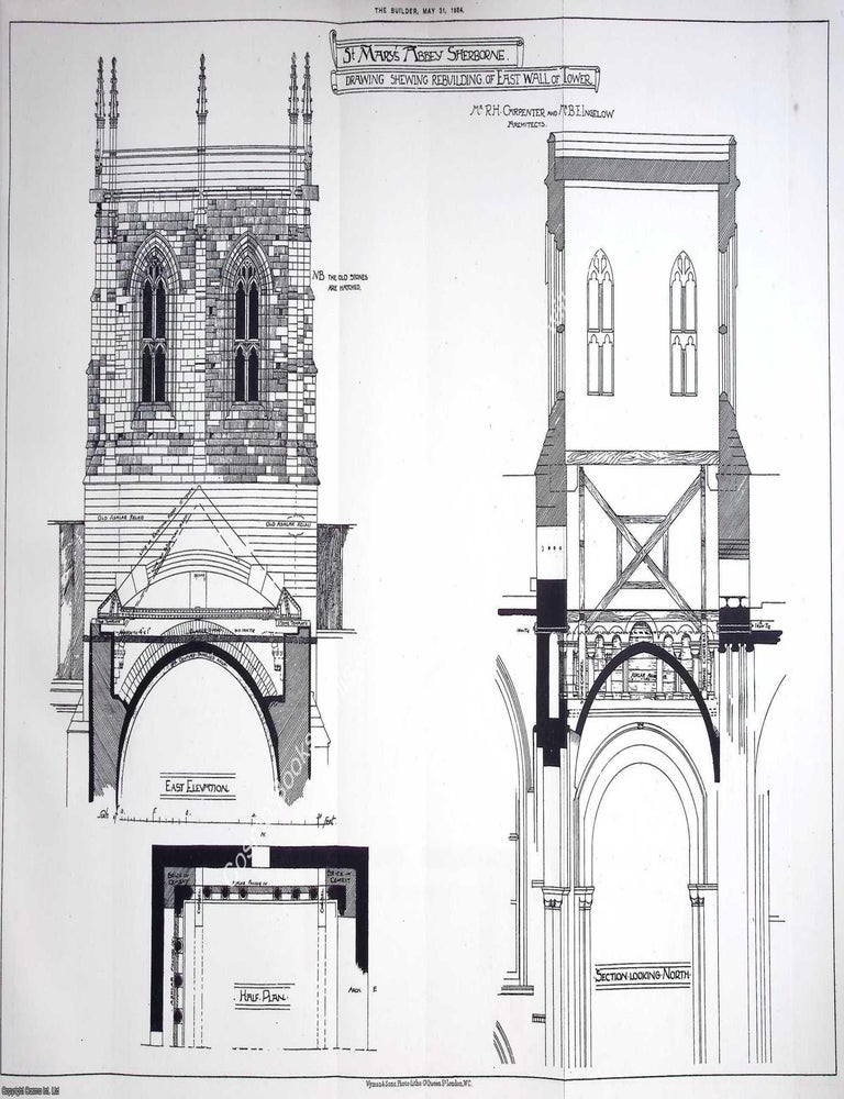 Item #638609 1884 : St. Mary's Abbey, Sherborne. Drawing Showing The Rebuilding of The East...