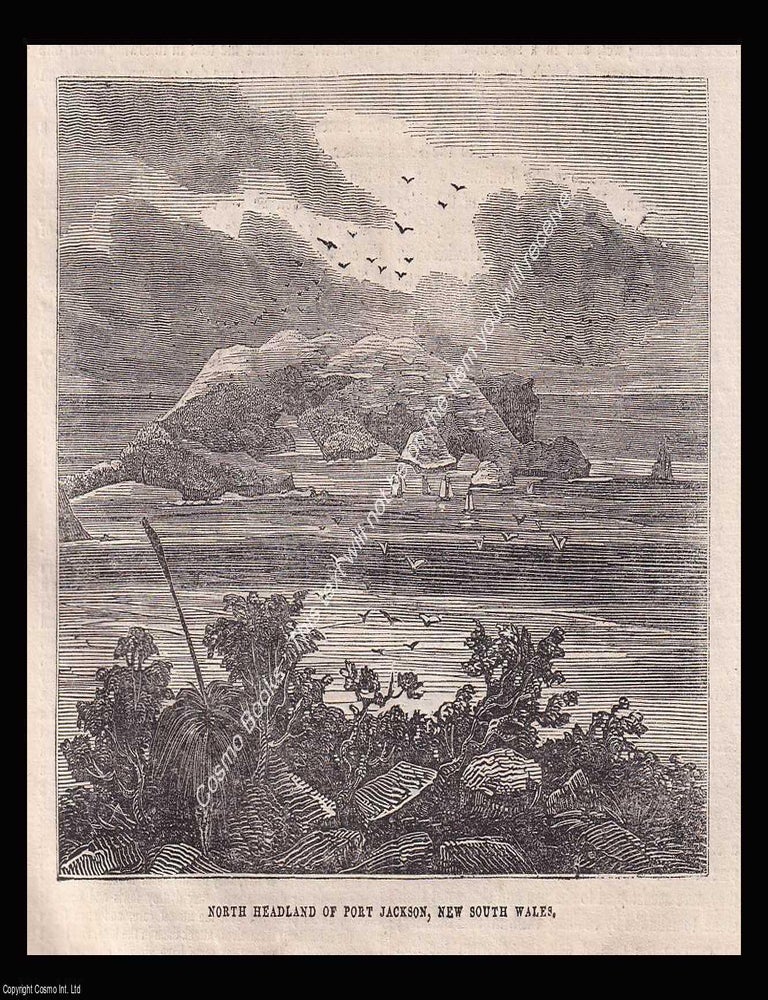 Item #639430 Australia, New South Wales, Port Jackson, North Headland. An 1836 original woodcut...