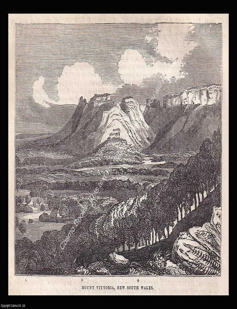 Item #639433 Australia, New South Wales, Mount Vittoria. An 1836 original woodcut engraving....
