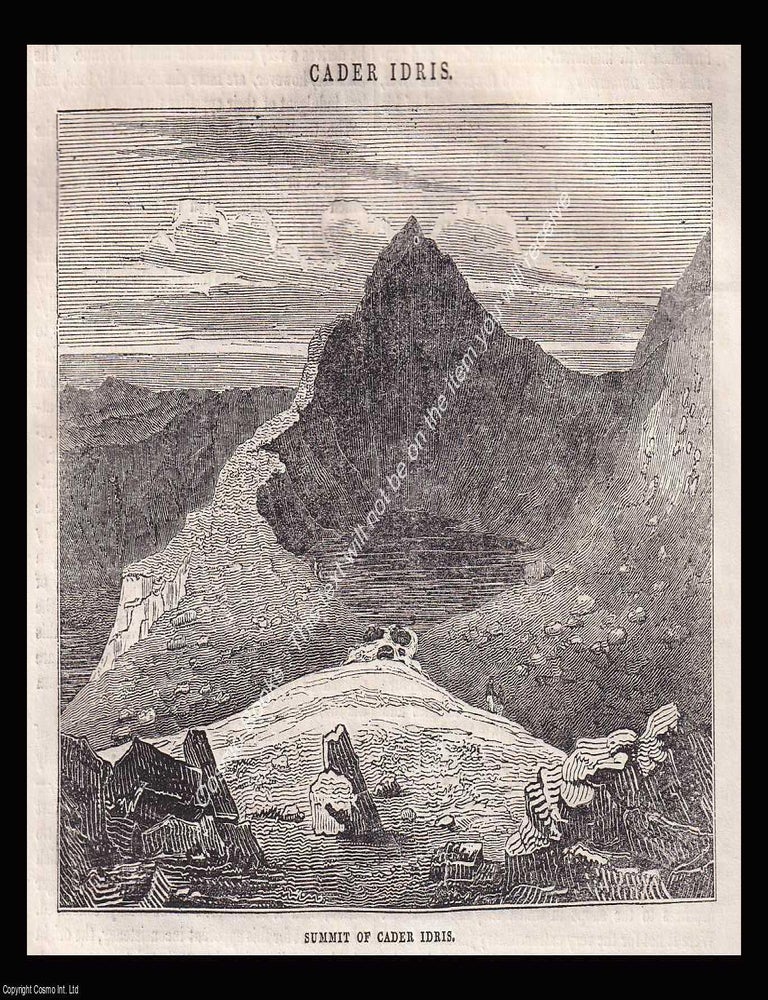 Item #639446 Wales, Cadre Idris Mountain, Second only to Snowdon. An 1836 original woodcut...