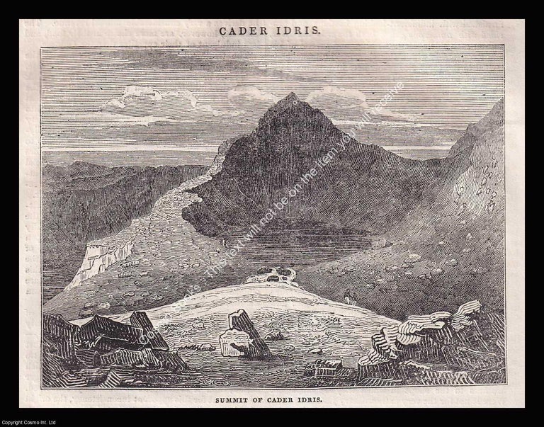 Item #639446 Wales, Cadre Idris Mountain, Second only to Snowdon. An 1836 original woodcut...