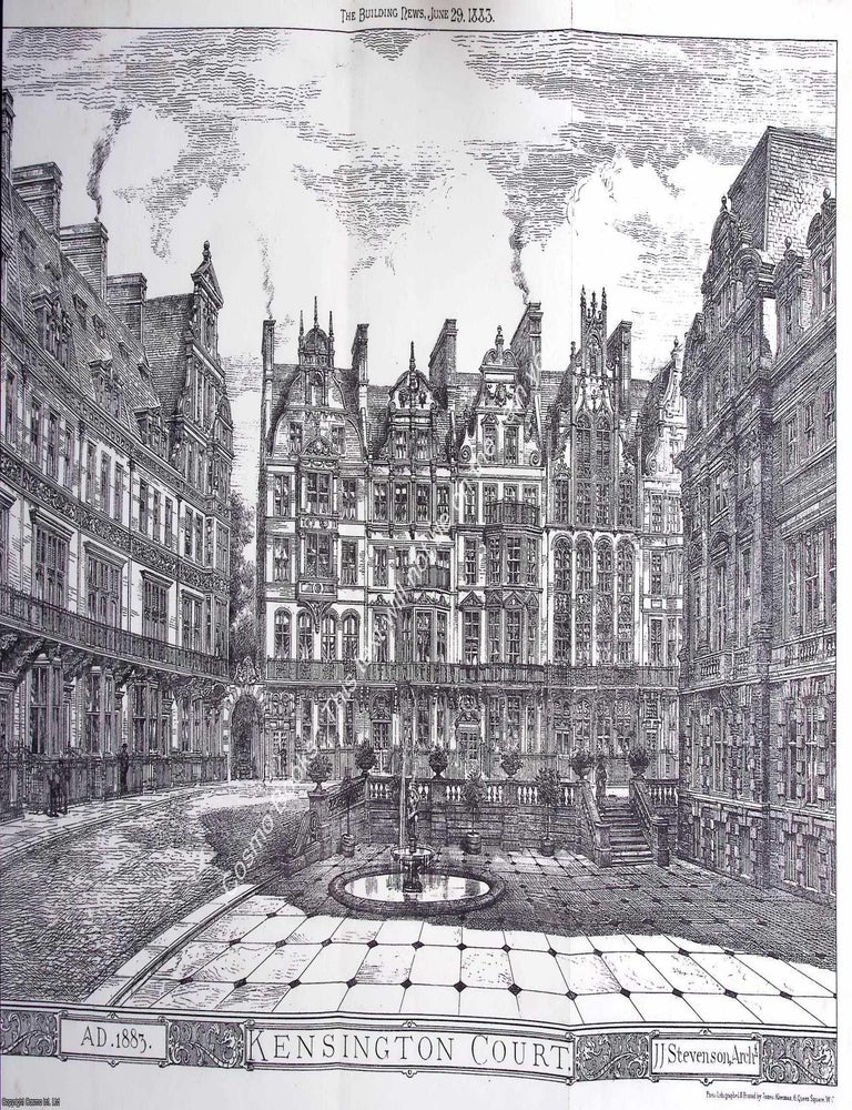 Item #639928 1883 : Kensington Court, AD. 1883. J. J. Stevenson, Architect. An original page from...