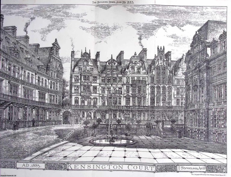 Item #639928 1883 : Kensington Court, AD. 1883. J. J. Stevenson, Architect. An original page from...