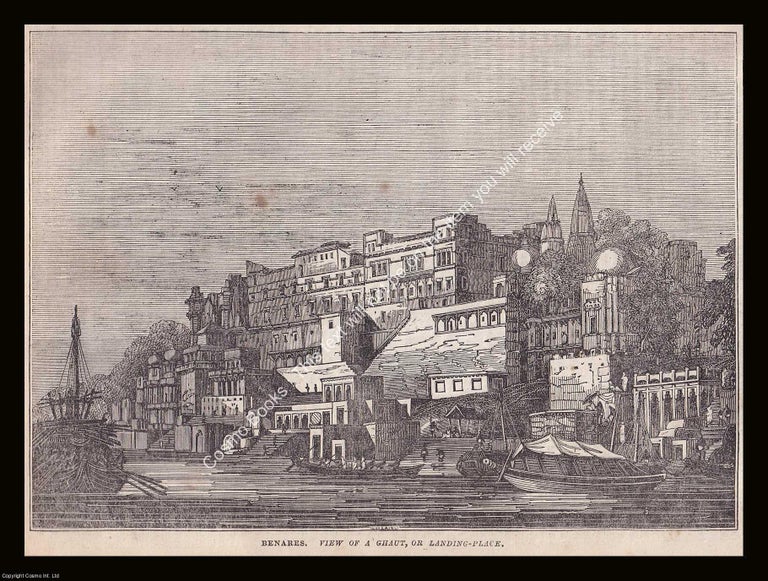 Item #639936 Benares, View of a Ghaust, or Landing-Place. An 1834 original woodcut engraving....
