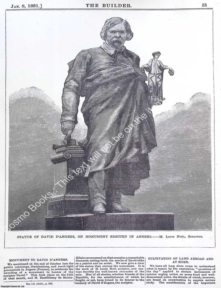 Item #640101 1881 : A Statue of David D'Angers, on Monument Erected in Angers. M. Louis...