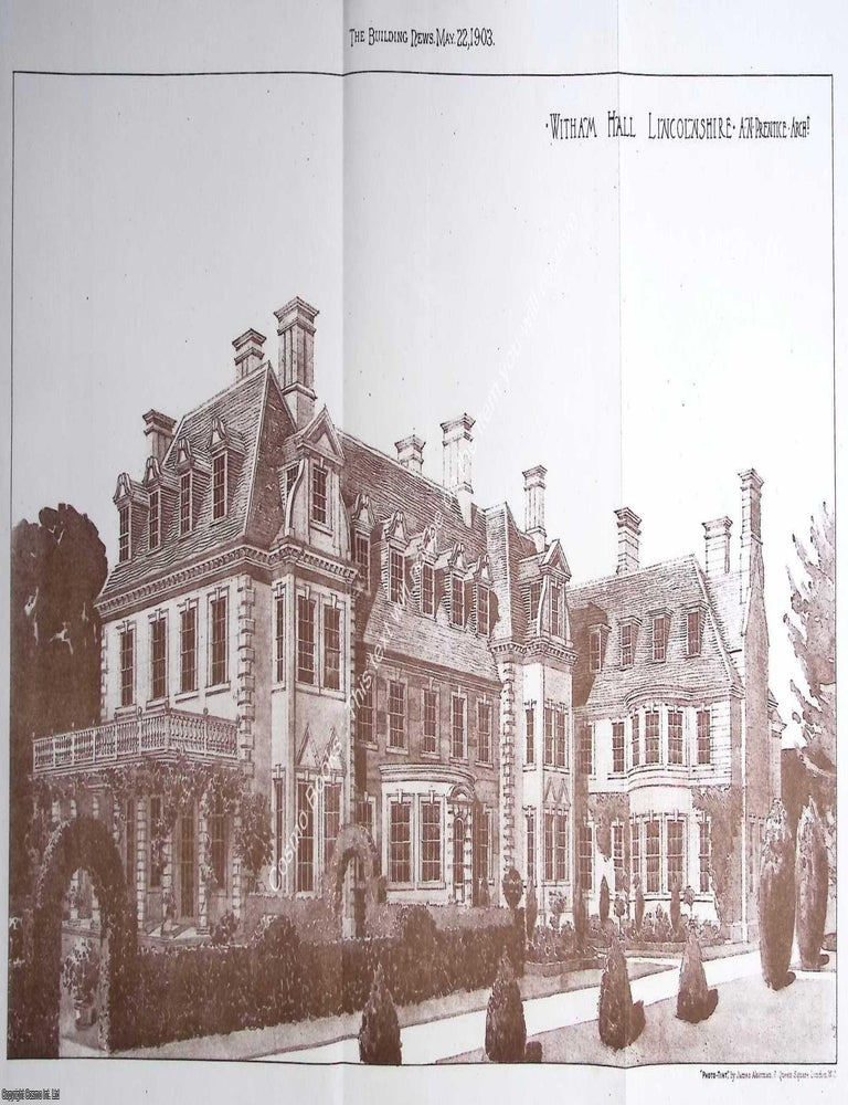 Item #641291 1903 : Lincolnshire, Witham Hall. A. N. Prentice, Architect. An original page from...