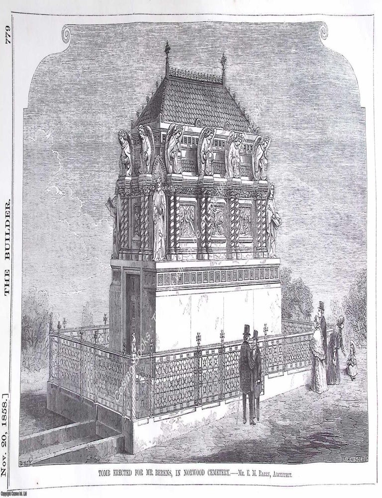 Item #641744 1858 : Norwood Cemetery, Tomb Erected for Mr. Otto Alexander Berens. E. M. Barry,...