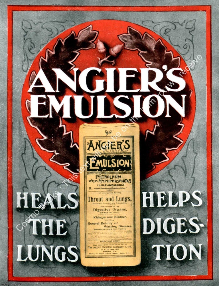 Item #807302 Angiers Emulsion. PRINT : A MODERN COLOUR REPRINT of an original Advertisement from...