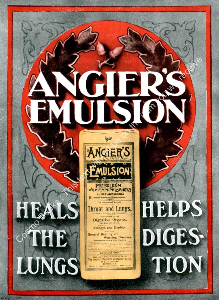 Item #807302 Angiers Emulsion. PRINT : A MODERN COLOUR REPRINT of an original Advertisement from...