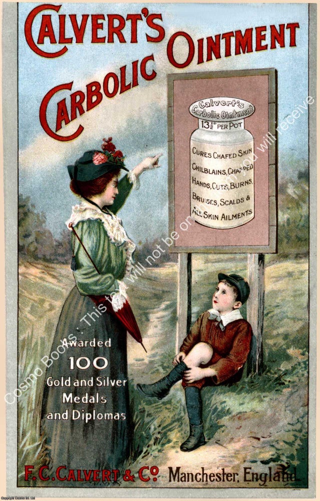 Item #807316 Calvert's Carbolic Ointment. PRINT : A MODERN COLOUR REPRINT of an original...